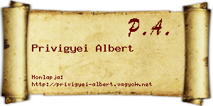 Privigyei Albert névjegykártya